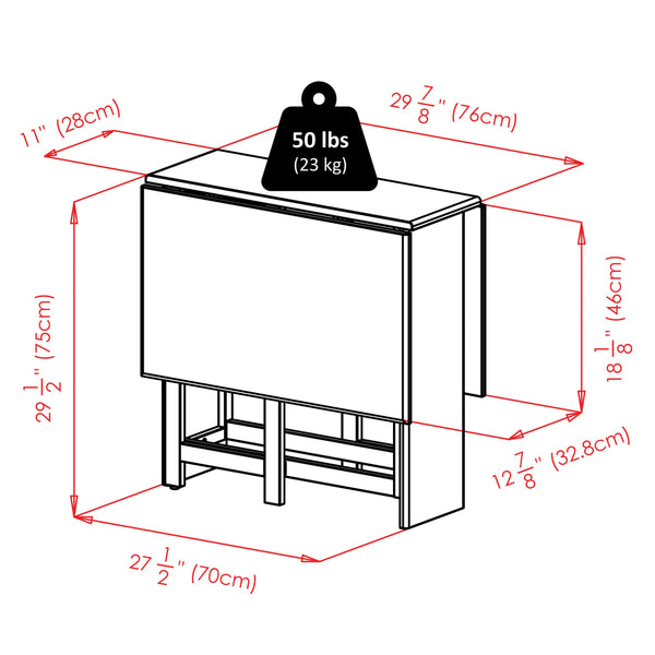 Winsome Wood Clara Versatile Double Drop Leaf Dining Table In Walnut - Perfect Space Saver For Small Areas Walnut Solid ,Composite Wood 94447-winsome-wood