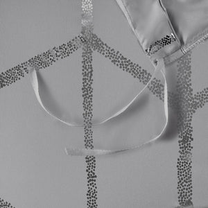 JLA Home Intelligent Design - Metallic Geometric Printed Duvet Cover Set with Ultra-Soft Microfiber, Antimicrobial Freshness & Pillows Grey/Silver ID12-1393