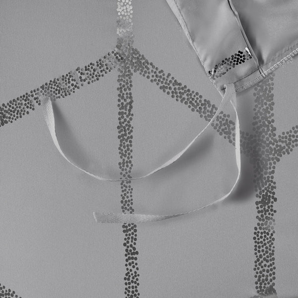 JLA Home Intelligent Design - Metallic Geometric Printed Duvet Cover Set with Ultra-Soft Microfiber, Antimicrobial Freshness & Pillows Grey/Silver ID12-1393