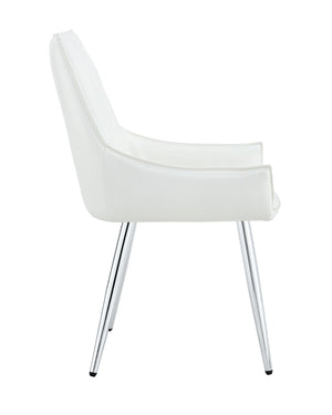 English Elm Crocodile Textured Pu Leather Accent Chair Diamond Tufted with Chrome Metal Legs W3493P456345
