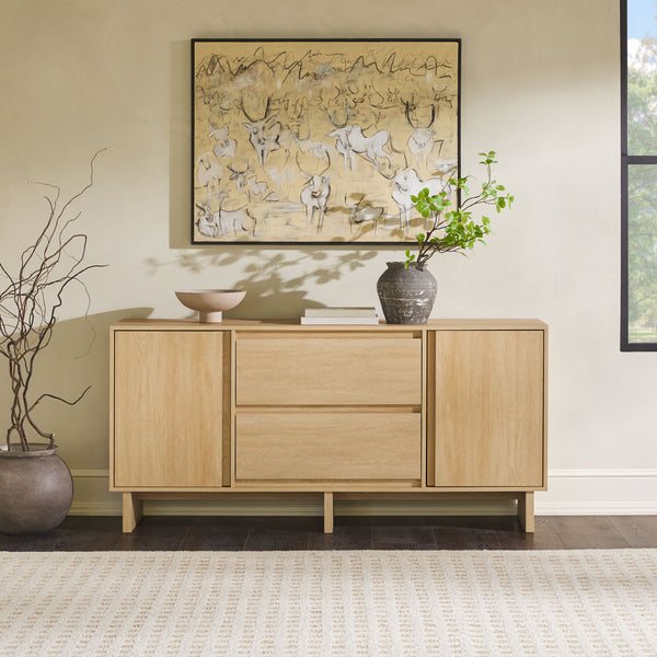 63" Minimalist Scandi Sideboard Coastal Oak MAJD5DCO Walker Edison
