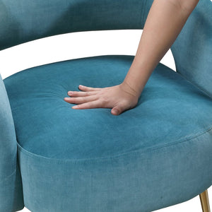 English Elm Modern Velvet Accent Chair Plush Foam Seat Gold Leg Base for Living Room Teal B011P458634