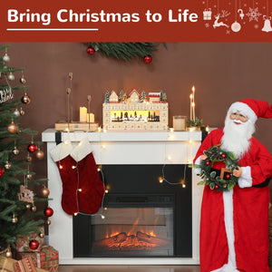 English Elm Christmas Village Advent Calendar 24 Drawer Wood Effect Display with Warm Led Glow T3971P381251