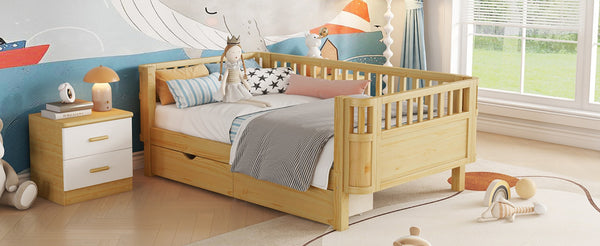 English Elm Twin Kids Platform Bed Teddy Fabric Upholstered with Bunny Cushions and Safety Rails W2593P395956