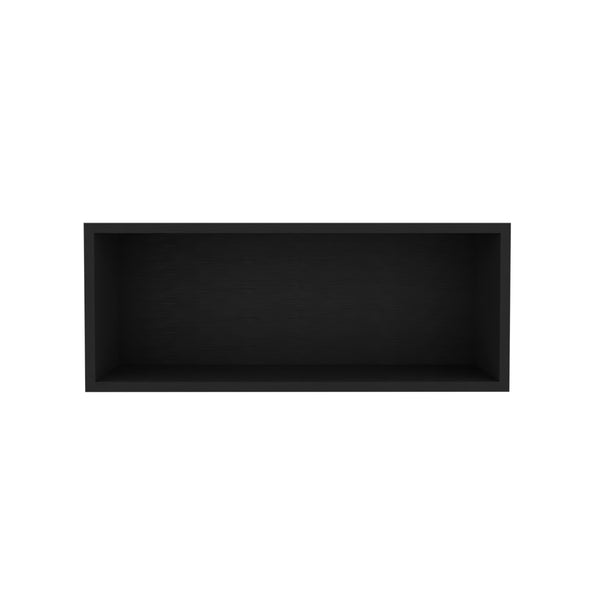 English Elm Wall Cabinet Axtell Black — Compact Engineered Wood Kitchen Storage, Open Shelves, 22 lb Capacity, Durable Design B092P245926