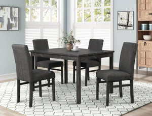 English Elm Transitional Linen-Blend Upholstered Dining Chairs Set of 2 — Sleek Engineered Wood Frame, Comfort Seat Design Charcoal 38 L x 18 W x 13 H B011P362581