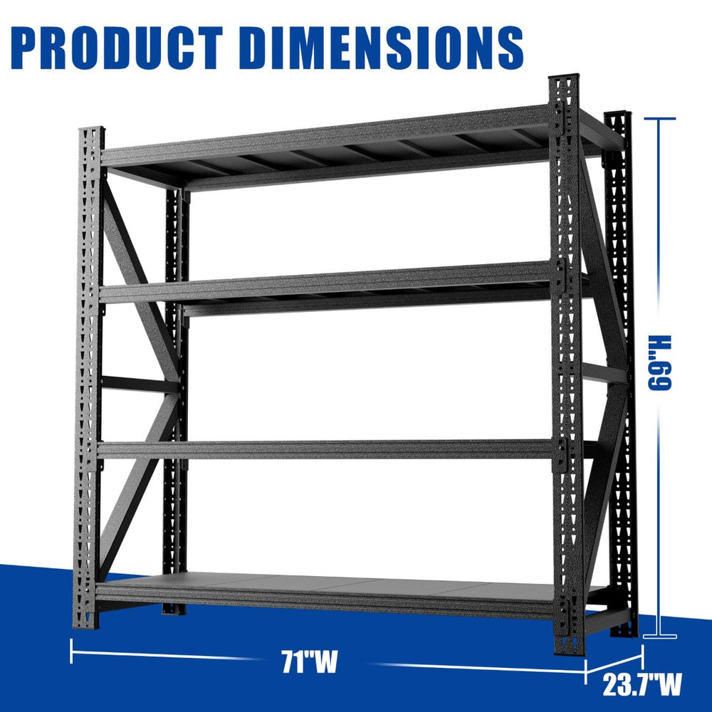 English Elm 5000lbs Industrial Steel Garage Shelving Unit Heavy Duty Adjustable 4 Shelf Storage T2398P480399