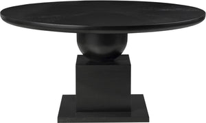 Meridian Furniture Rishal Square Dining Table with Sculptural Geometric Base Seats Six for Modern Interiors Black 944Black-T