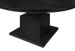 Meridian Furniture Rishal Square Dining Table with Sculptural Geometric Base Seats Six for Modern Interiors Black 944Black-T