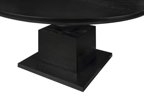 Meridian Furniture Rishal Square Dining Table with Sculptural Geometric Base Seats Six for Modern Interiors Black 944Black-T