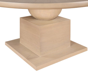 Meridian Furniture Rishal Square Dining Table with Sculptural Geometric Base Seats Six for Modern Interiors Natural 944Natural-T