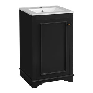 English Elm 20-inch Bathroom Vanity with Ceramic Sink, Modern Freestanding Single Vanity with Soft-Close Doors and Adjustable Shelf for Ample Organized Storage Black N710P317678B