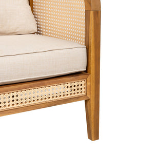 English Elm Christopher Knight Home® - Kirkby Outdoor Cushioned Arm Chair – Timeless Acacia Wood & Wicker Design For Lasting Comfort N775P265894T