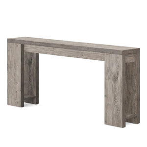 English Elm Hall Console Table Industrial Rustic Two Tier Wood Tone Metal Frame Entryway Sofa Gray T3971P453177