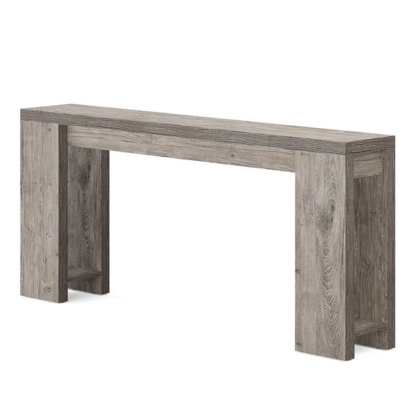English Elm Hall Console Table Industrial Rustic Two Tier Wood Tone Metal Frame Entryway Sofa Gray T3971P453177