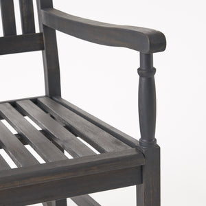 English Elm Christopher Knight Home® - Acacia Outdoor Porch Rocking Chair – Durable Acacia Hardwood, Rustic Slat Design, Smooth Rocking Motion DARK GREY 65490.00DGRY