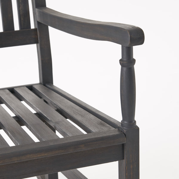 English Elm Christopher Knight Home® - Acacia Outdoor Porch Rocking Chair – Durable Acacia Hardwood, Rustic Slat Design, Smooth Rocking Motion DARK GREY 65490.00DGRY