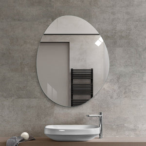 English Elm 40 Inch Asymmetrical Frameless Bathroom Mirror Hd Silver Glass Frosted Edge Vanity W2709P433557