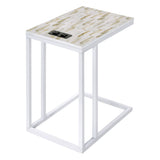 OSP Home Furnishings Norwich C-Table White / White Mosaic