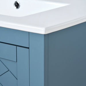 English Elm 30'' Stylish Bathroom Vanity Set With Ceramic Sink, Soft-Close Doors, Solid Wood Frame & Modern Design N710P191970M