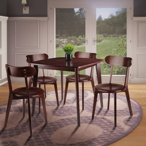 Winsome Wood Pauline 5-piece Dining Set With Walnut H-leg Table & Curved Back Chairs - Perfect For Small Spaces! Walnut Solid ,Composite Wood 94504-winsome-wood