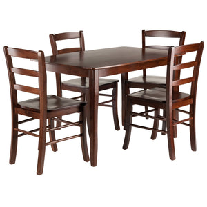 Winsome Wood Inglewood 5-piece Dining Set With Elegant Ladder-back Chairs, Solid Wood, Rich Walnut Finish, Modern Style Walnut Solid Wood 94508-winsome-wood