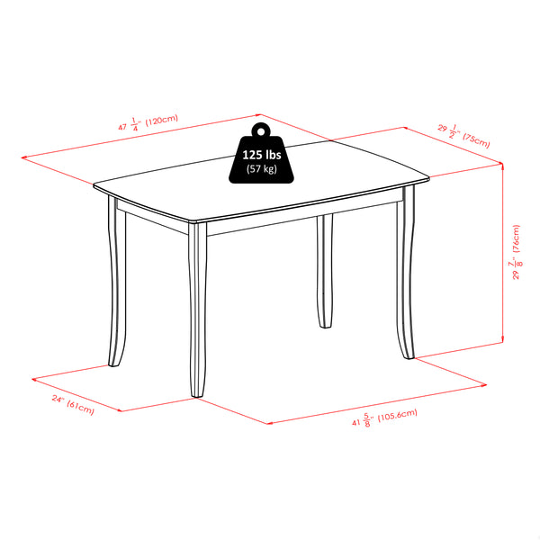 Winsome Wood Inglewood 5-piece Dining Set With Elegant Ladder-back Chairs, Solid Wood, Rich Walnut Finish, Modern Style Walnut Solid Wood 94508-winsome-wood