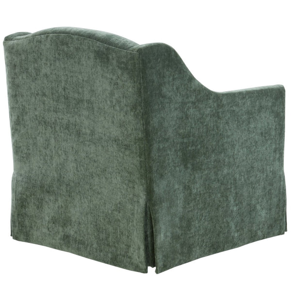English Elm Luisa Swivel Accent Chair Skirted Tailored Silhouette for Formal Living Rooms Green B050P451387