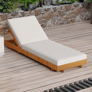 English Elm Christopher Knight Home® - Lounge Chaise Set - Elegant Acacia Wood With Cream Cushion, Ergonomic Design & Adjustable Comfort N770P281696C_65429.00CUSH