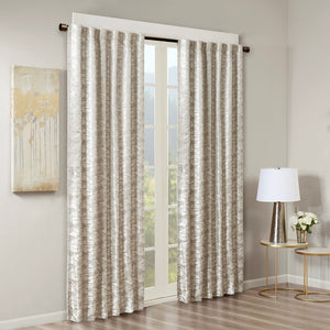 English Elm Jacquard SunSmart Cassius Total Blackout Curtain Panel with Marble Sheen, Noise-Reducing, Energy-Saving Privacy Grey+Silver 3.05 L x 10.63 W x 9.84 H B03599814