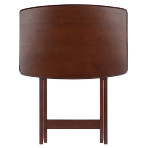 Winsome Wood Darryl 5-piece Snack Table Set - Oversized Walnut Folding Tables For Effortless Entertaining & Storage Walnut Solid ,Composite Wood 94517-winsome-wood