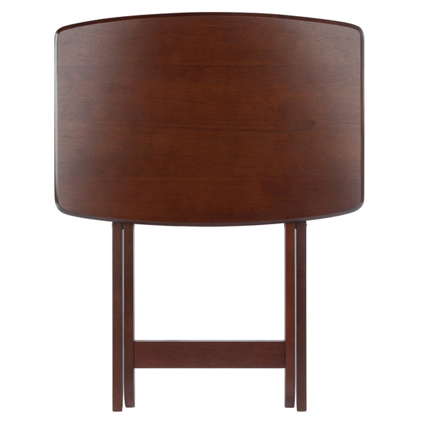 Winsome Wood Darryl 5-piece Snack Table Set - Oversized Walnut Folding Tables For Effortless Entertaining & Storage Walnut Solid ,Composite Wood 94517-winsome-wood