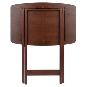 Winsome Wood Darryl 5-piece Snack Table Set - Oversized Walnut Folding Tables For Effortless Entertaining & Storage Walnut Solid ,Composite Wood 94517-winsome-wood