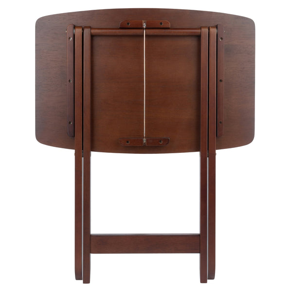 Winsome Wood Darryl 5-piece Snack Table Set - Oversized Walnut Folding Tables For Effortless Entertaining & Storage Walnut Solid ,Composite Wood 94517-winsome-wood