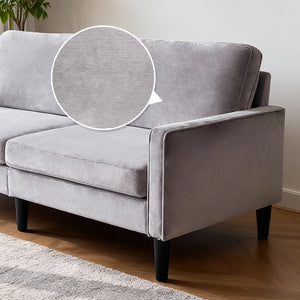 English Elm Modern Linen Loveseat with Washable Cover Spring Cushions Solid Frame Small Spaces W5052S00001
