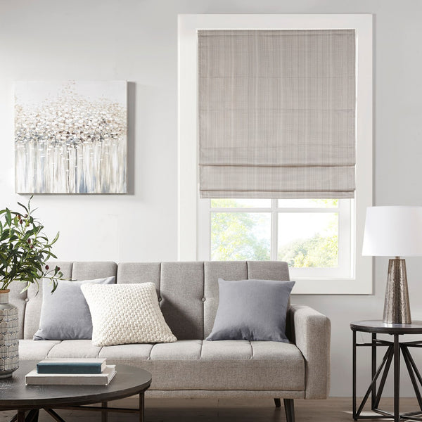 English Elm Basketweave Room Darkening Roman Shade with Thermal Foam Backing, Cordless, OEKO-TEX Certified taupe 6.08 L x 10.5 W x 7.5 H B03598290