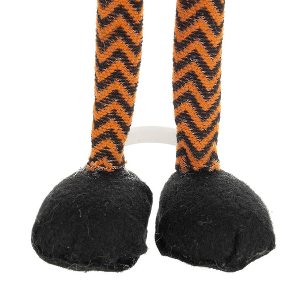 English Elm Set Of 2 Handcrafted Halloween Gnomes - Vibrant Orange & Black With "B-O-O" Banner For Decor W2078P237634-GIGA