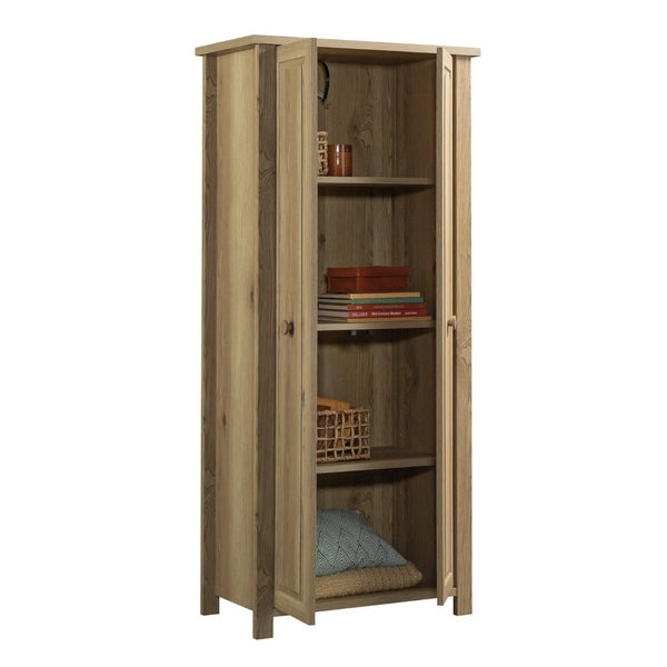 English Elm Storage Cabinet - Versatile Brown Wood Unit For Kitchen, Laundry & Living Areas With Adjustable Shelves B356P367807-GIGA