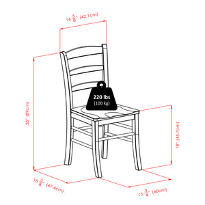 Winsome Wood Groveland 5-piece Dining Set With Ladder-back Chairs In Rich Walnut – Perfect For Compact Spaces! Walnut Solid Wood 94532-winsome-wood