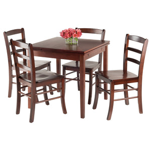Winsome Wood Pulman 5-piece Extendable Dining Set With Ladder-back Chairs, Space-saving Walnut Design, Assembly Required Walnut Solid Wood 94535-winsome-wood