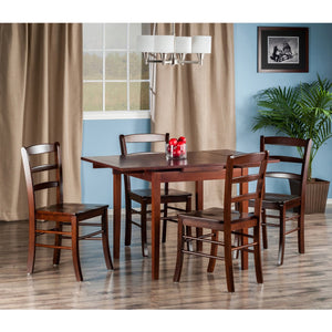 Winsome Wood Pulman 5-piece Extendable Dining Set With Ladder-back Chairs, Space-saving Walnut Design, Assembly Required Walnut Solid Wood 94535-winsome-wood