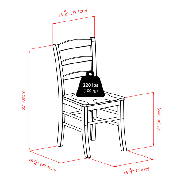 Winsome Wood Pulman 5-piece Extendable Dining Set With Ladder-back Chairs, Space-saving Walnut Design, Assembly Required Walnut Solid Wood 94535-winsome-wood