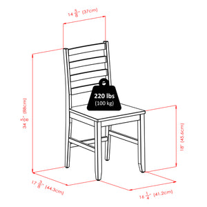 Winsome Wood Kingsgate 5-piece Walnut Dining Table Set With Ladder-back Chairs - Sleek, Modern Design For Any Space! Walnut Solid Wood 94537-winsome-wood