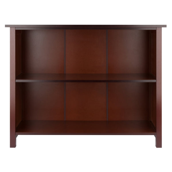 Winsome Wood Milan 2-section Wide Bookcase In Rich Walnut - Stylish Storage For Books, Collectibles & More! Walnut Solid ,Composite Wood 94539-winsome-wood