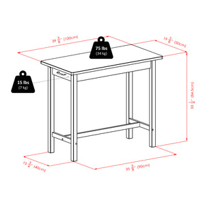 Winsome Wood Sally Breakfast Table - Versatile Walnut Dining Solution For Small Spaces With Storage Drawers Walnut Solid ,Composite Wood 94540-winsome-wood
