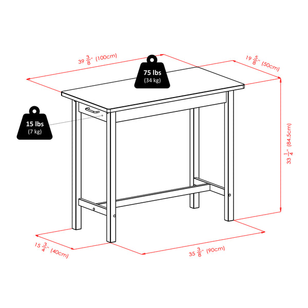 Winsome Wood Sally Breakfast Table - Versatile Walnut Dining Solution For Small Spaces With Storage Drawers Walnut Solid ,Composite Wood 94540-winsome-wood