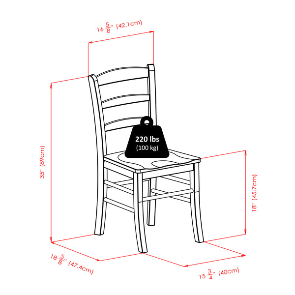 Winsome Wood Lynden 5-piece Drop Leaf Dining Set With Ladder-back Chairs, Space-saving Walnut Design For Small Areas Walnut Solid Wood 94545-winsome-wood