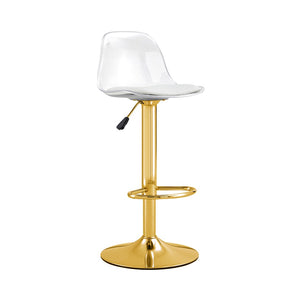 English Elm Modern Swivel Barstools Set of 2 with Clear Pet Back and Padded Pu Seat W1151P192280
