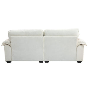 English Elm 84" Chenille Sofa Loveseat with Memory Foam & Pocket Springs, Plush Dual-Layer Comfort, Sturdy Frame Beige W676S00011
