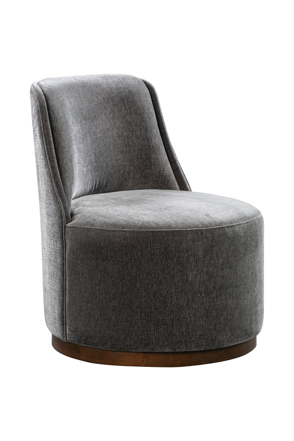 Basset Mirror Burke 360-degree Swivel Accent Chair - Vintage Modern Design With Charcoal Velvet & Solid Wood Base Brown Wood,Fabric,Foam 9455-lr-805